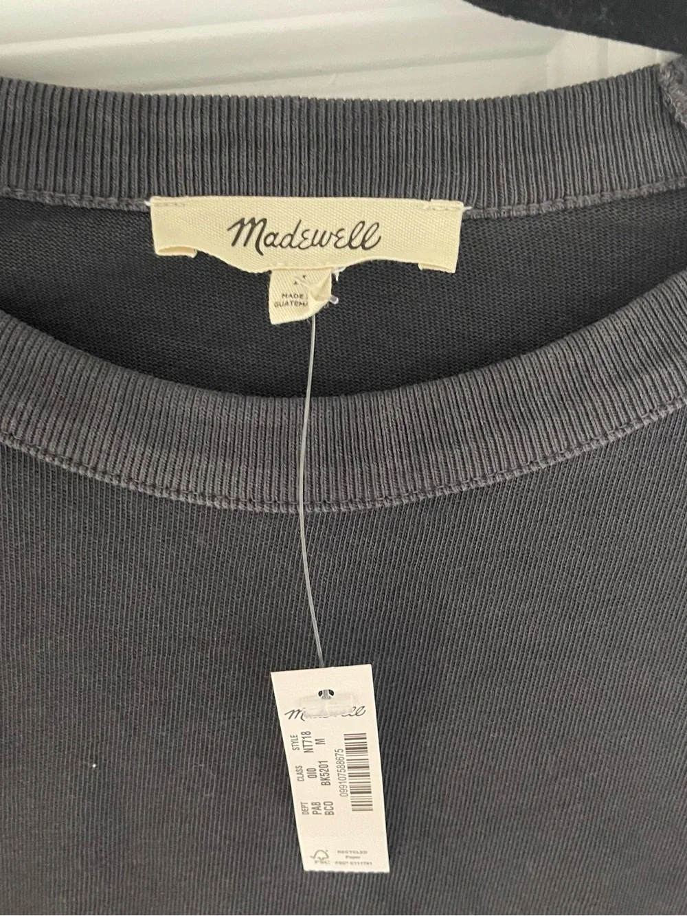 Madewell Black Crewneck Pullover Sweatshirt Long Sleeve Medium NWT